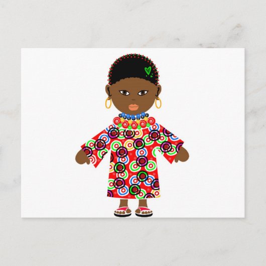 Carte Postale Poupée africaine (Devant)