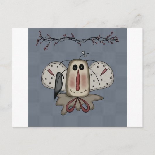 Carte Postale Poupée Annie Raggy Avec Corbeau (Devant)