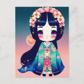 Carte Postale Poupée Cute Kokeshi, poste (Devant)