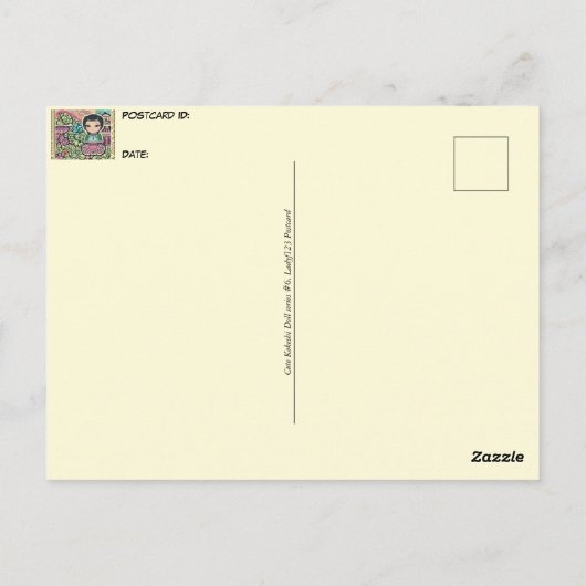 Carte Postale Poupée Cute Kokeshi, poste (Dos)