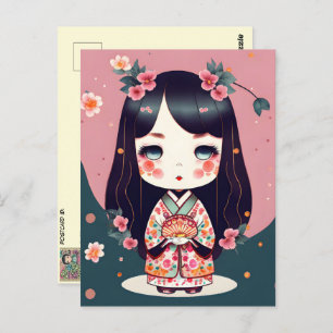 Carte Postale Poupée Cute Kokeshi, poste