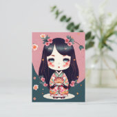 Carte Postale Poupée Cute Kokeshi, poste (Debout devant)