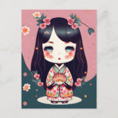 Carte Postale Poupée Cute Kokeshi, poste (Devant)