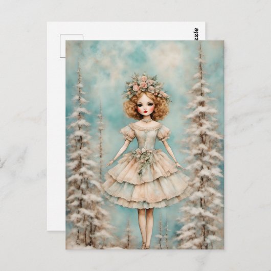 Carte Postale Poupée dans la forêt (Devant / Derrière)