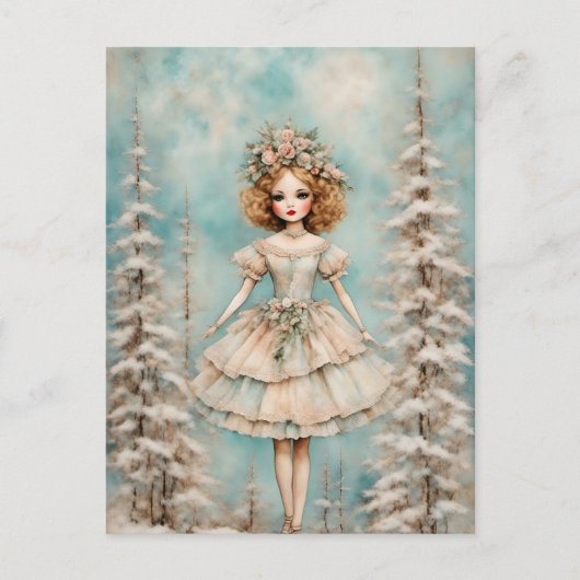 Carte Postale Poupée dans la forêt (Devant)