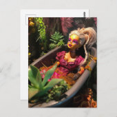 Carte Postale Poupée dans une baignoire d'art Plante amusant Gar (Devant / Derrière)