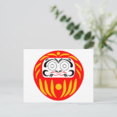 Carte Postale Poupée de daruma japonaise traditionnelle (Debout devant)