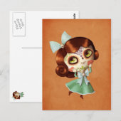 Carte Postale Poupée de Dia de Los Muertos Vintage (Devant / Derrière)