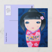 Carte Postale Poupée de Kokeshi - Harumi (Devant / Derrière)