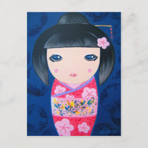 Carte Postale Poupée de Kokeshi - Harumi