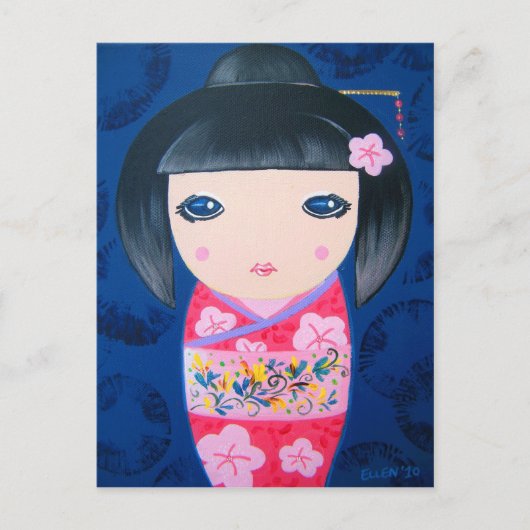 Carte Postale Poupée de Kokeshi - Harumi (Devant)