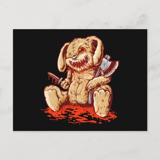 Carte Postale Poupée de lapin déplaisante portant (Devant)