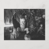 Carte Postale Poupée d'Halloween Déplaisante noire et blanche (Devant)