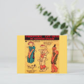 Carte Postale Poupée en papier de bande dessinée des années 1930 (Debout devant)