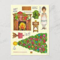 Poupée en papier de Noël 🤶 Jouet vintage