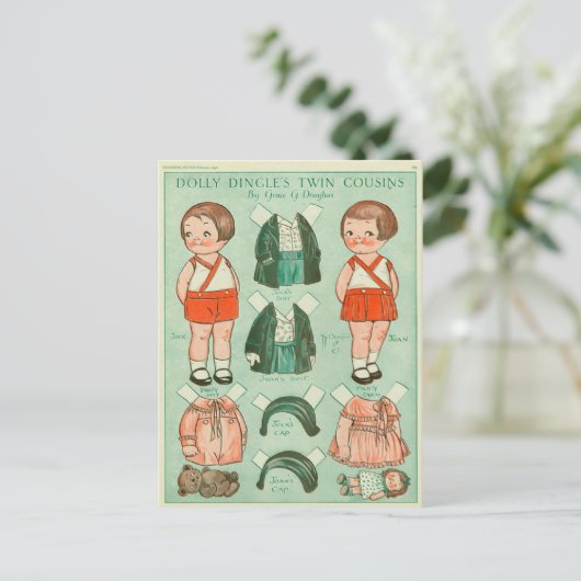 Carte postale Poupée en papier Dolly Dingle (Debout devant)