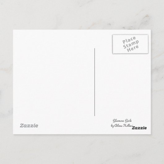 Carte postale Poupée en papier pour filles glamour (Dos)