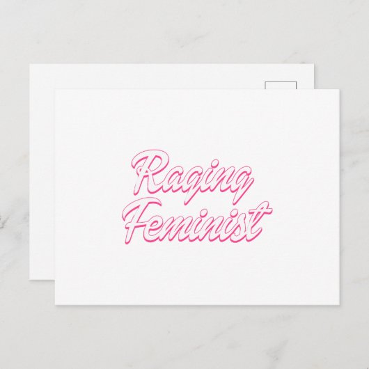 Carte Postale Poupée féministe en colère (Devant / Derrière)