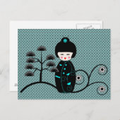 Carte Postale Poupée Japonaise (Devant / Derrière)