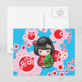 Carte Postale Poupée japonaise de Kawaii (Devant / Derrière)