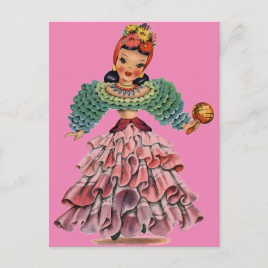 Carte Postale Poupée latine (Devant)