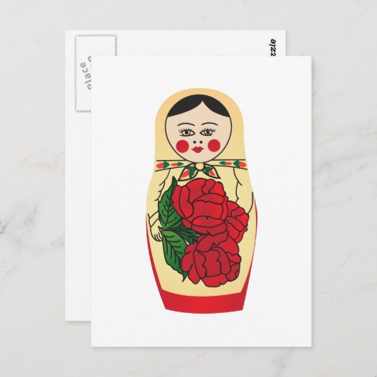 Carte Postale Poupée Matrjoška (Devant / Derrière)