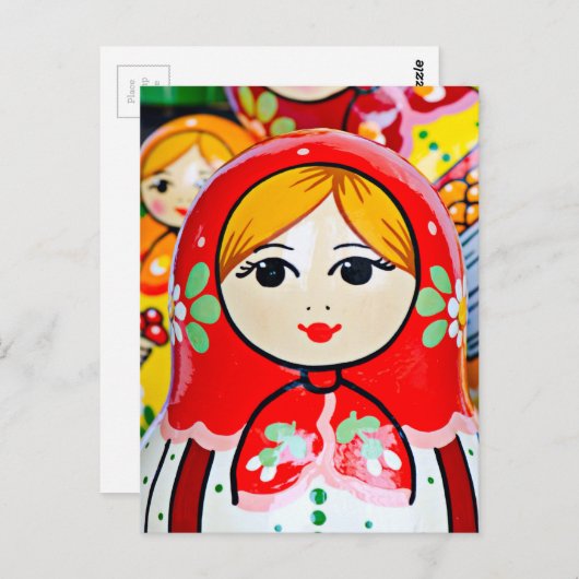 Carte Postale Poupée Matryoshka (Devant / Derrière)