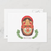 Carte Postale Poupée Matryoshka (Devant / Derrière)