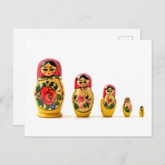Carte Postale Poupée Matryoshka (Devant / Derrière)