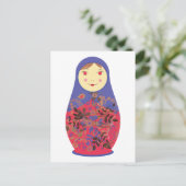 Carte Postale Poupée Matryoshka 2 ~ Russe / Nidification Babushk (Debout devant)
