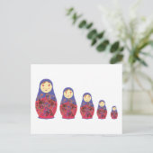Carte Postale Poupée Matryoshka ~ Nichka russe / Babushka (Debout devant)