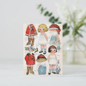 Carte Postale Poupée papier vintage (Debout devant)