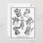 Carte postale poupée papier vintage (Devant / Derrière)