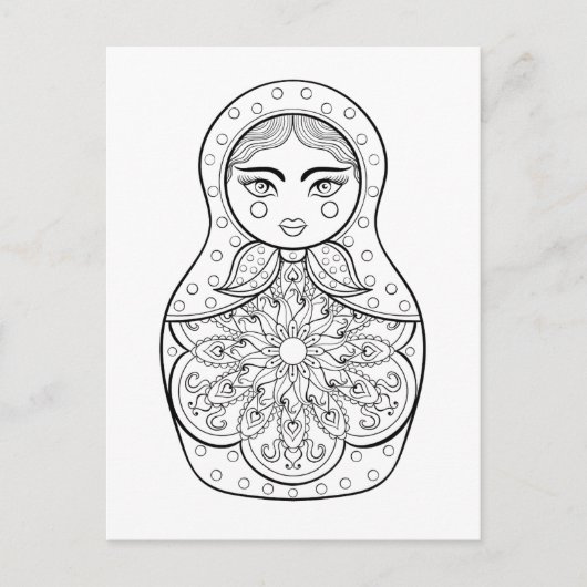 Carte Postale Poupée russe élégante (Devant)