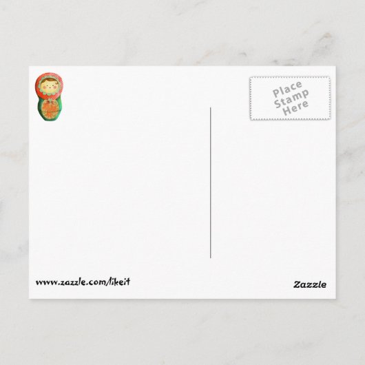 Carte Postale Poupée russe Matryoshka (Dos)