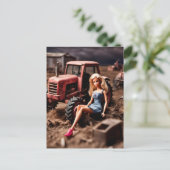 Carte Postale poupée sur une ferme post-apocalyptique (Debout devant)