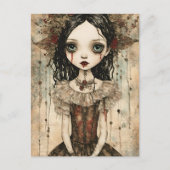 Carte Postale Poupée vampire mignonne en techniques mixtes (Devant)
