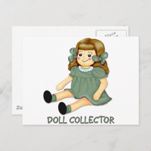 Carte Postale Poupée verte (Devant / Derrière)