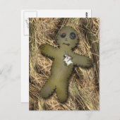 Carte Postale Poupée Voodoo /PostCard paille (Devant / Derrière)