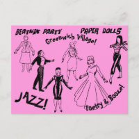 Poupées beatnik de papier de partie - Greenwich