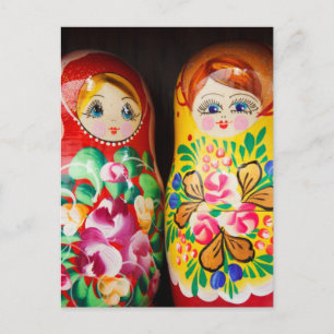 Carte Postale Poupées colorées Matryoshka