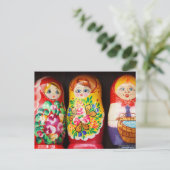 Carte Postale Poupées colorées Matryoshka (Debout devant)