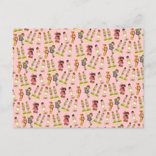 Carte Postale Poupées de papier vintage