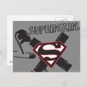 Carte Postale Poupées de sécurité noire Supergirl (Devant / Derrière)