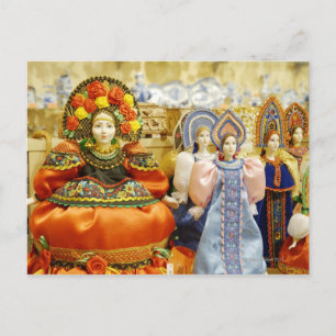 Carte Postale Poupées en costumes russes traditionnels