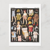 Carte postale Poupées en papier pour enfants vinta (Devant)