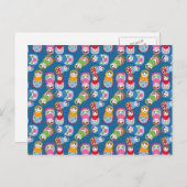 Carte Postale Poupées rétro Matryoshka (Devant / Derrière)