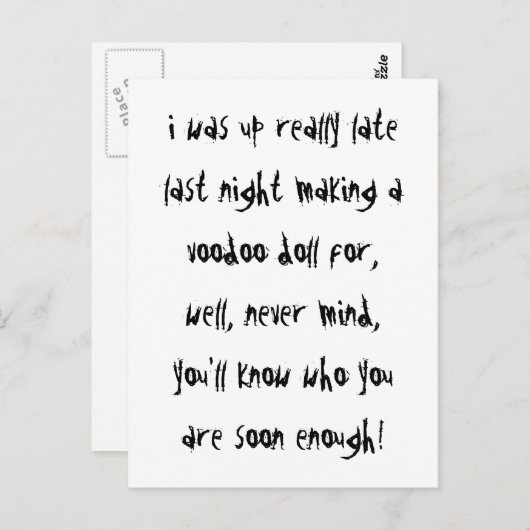 Carte Postale Poupées vaudou (Devant / Derrière)