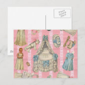 Carte Postale Poupées victoriennes de papier de crèche (Devant / Derrière)