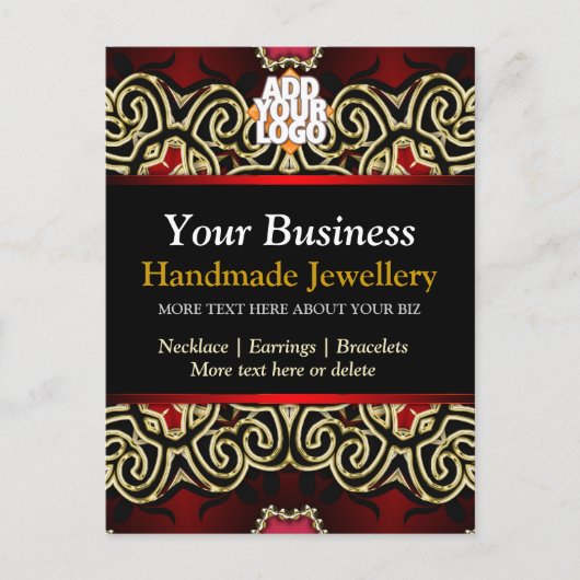 Carte postale pour affaires Gold+Black Decorative (Devant)